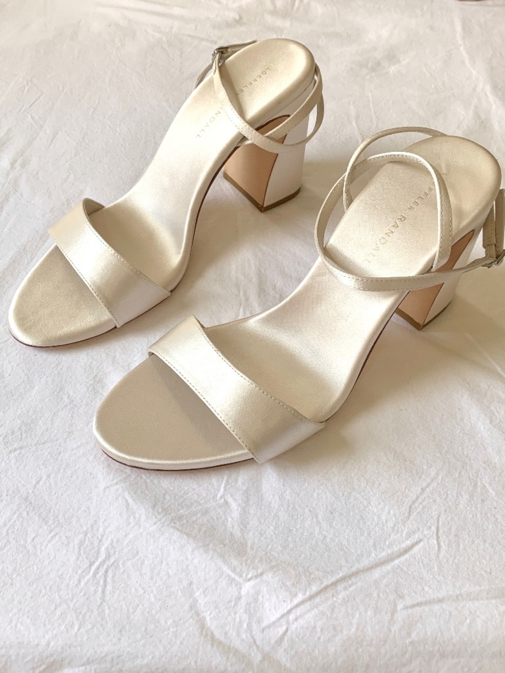 Loeffler Randall Malia Curved-Heel Sandal Cream US 9